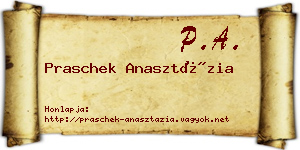 Praschek Anasztázia névjegykártya